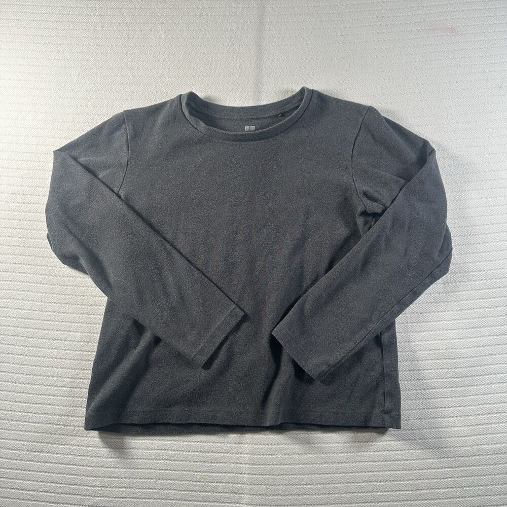 UNIQLO Women’s Small Gray Long Sleeve Crew Neck Minimalist Basic Top Shirt